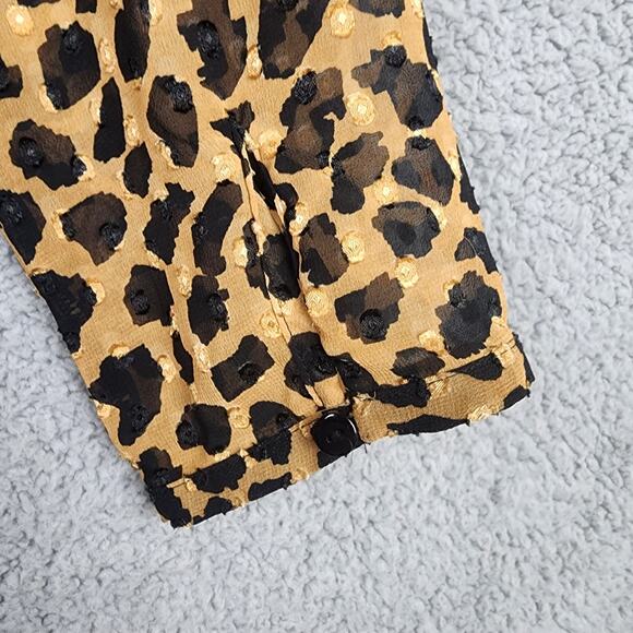 Free People Frenchie Leopard Print Ruffle Wrap Dress Women's Size M Animal Print - Picture 6 of 10